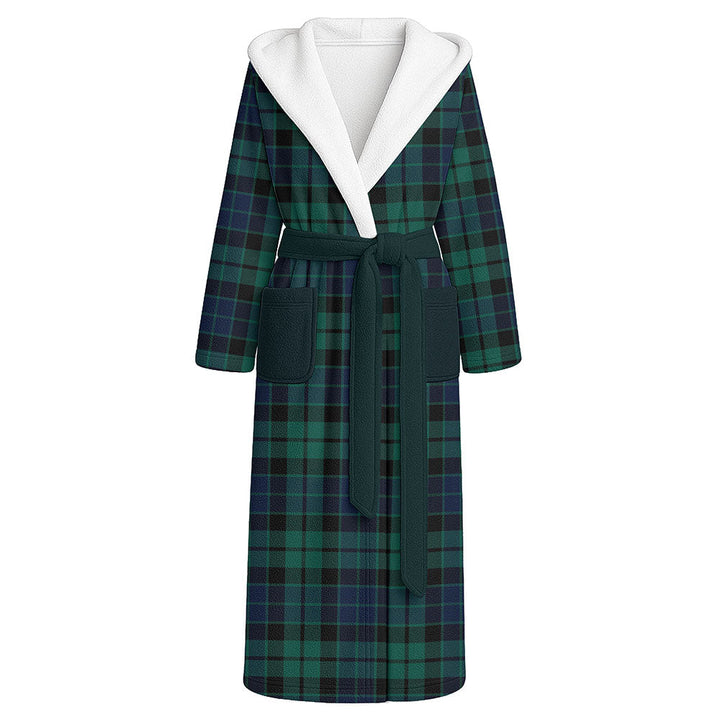 MacKay Modern Clan Badge Tartan Flannel Hooded Bathrobe