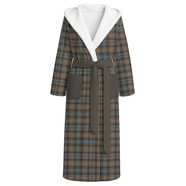MacKenzie Weathered Clan Badge Tartan Flannel Hooded Bathrobe