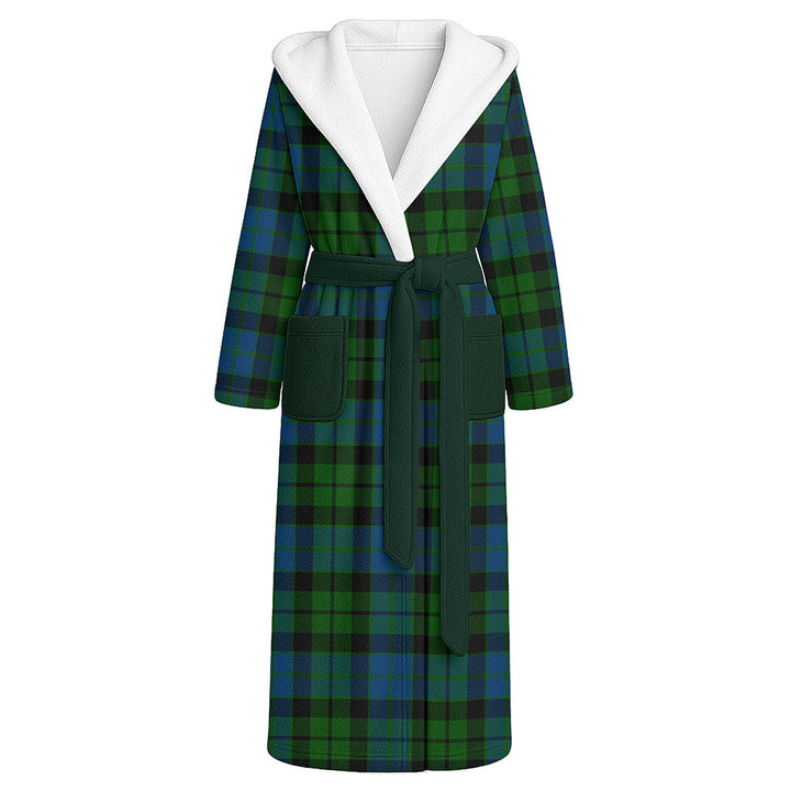 MacKie Clan Badge Tartan Flannel Hooded Bathrobe