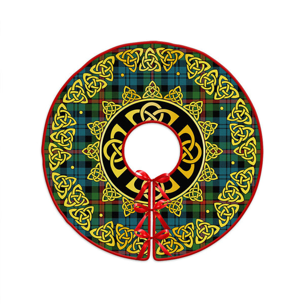 MacKinlay Ancient Clan Badge Tartan Christmas Tree Skirt Golden Celtic Heritage