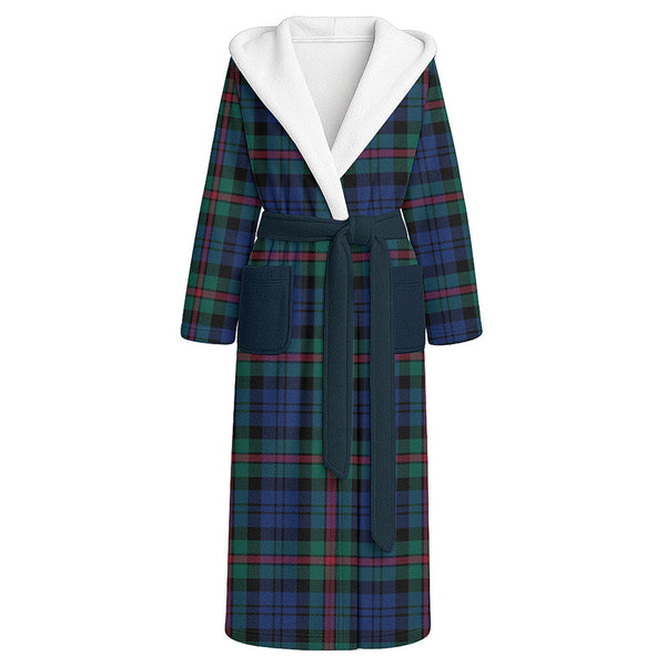MacKinlay Modern Clan Badge Tartan Flannel Hooded Bathrobe