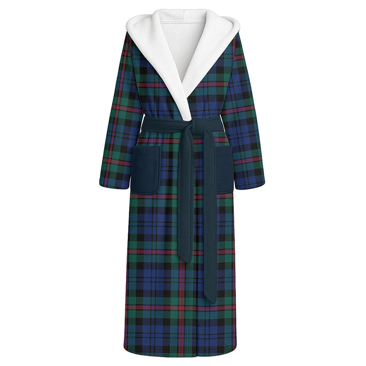 MacKinlay Modern Clan Badge Tartan Flannel Hooded Bathrobe