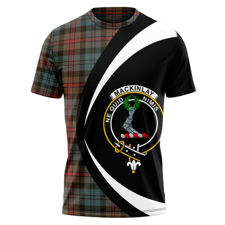 MacKinlay Weathered Clan Badge Tartan T-Shirt Circle Style Personalized
