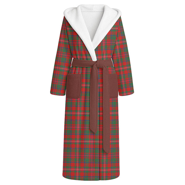 MacKinnon Modern Clan Badge Tartan Flannel Hooded Bathrobe