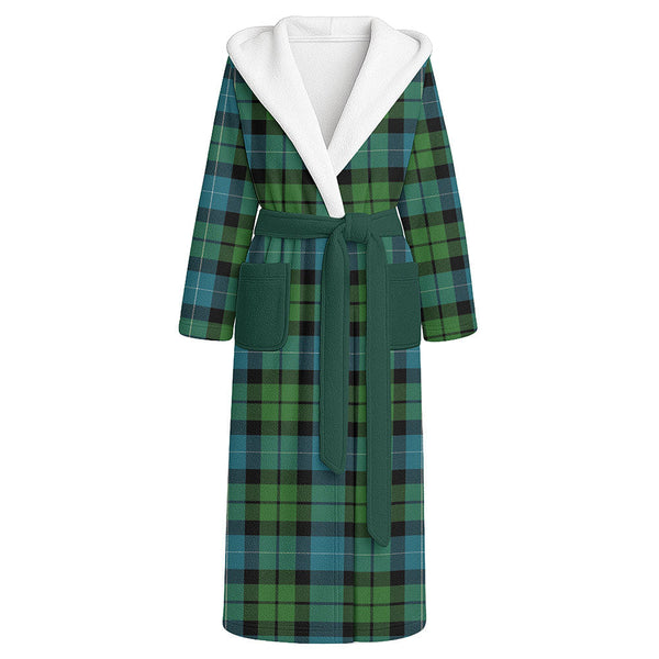 MacKirdy Ancient Clan Badge Tartan Flannel Hooded Bathrobe