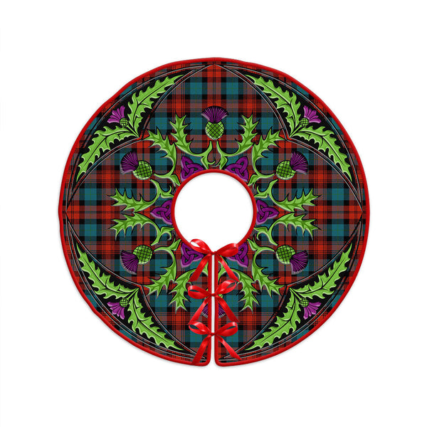 MacLachlan Ancient Clan Badge Tartan Christmas Tree Skirt Scottish Thistle Design