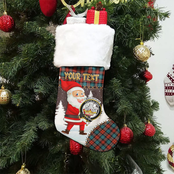 MacLachlan Ancient Clan Badge Tartan Christmas Stocking Holiday Blessings Merry Christmas Joy