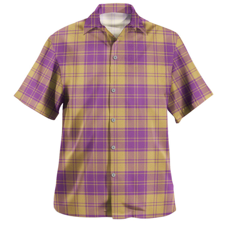 MacLachlan Chief-s Dress- Blue Weathered Tartan Hawaiian Shirt