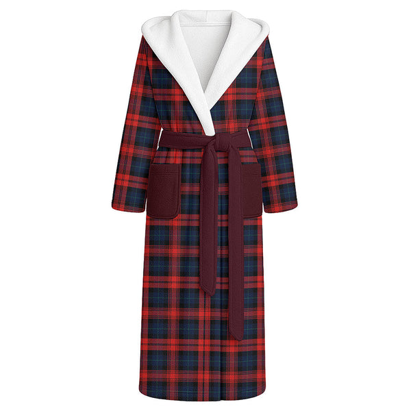 MacLachlan Modern Clan Badge Tartan Flannel Hooded Bathrobe