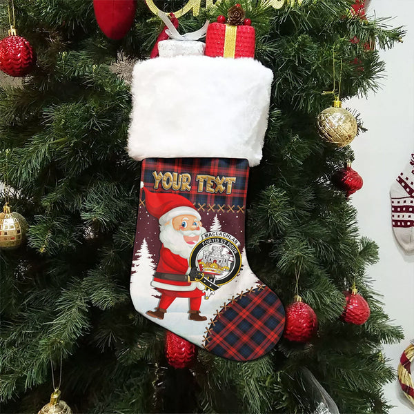 MacLachlan Modern Clan Badge Tartan Christmas Stocking Holiday Blessings Merry Christmas Joy