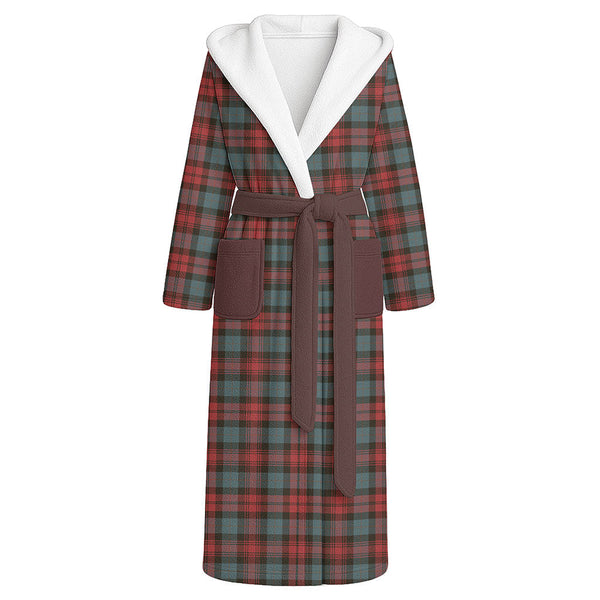 MacLachlan Weathered Clan Badge Tartan Flannel Hooded Bathrobe