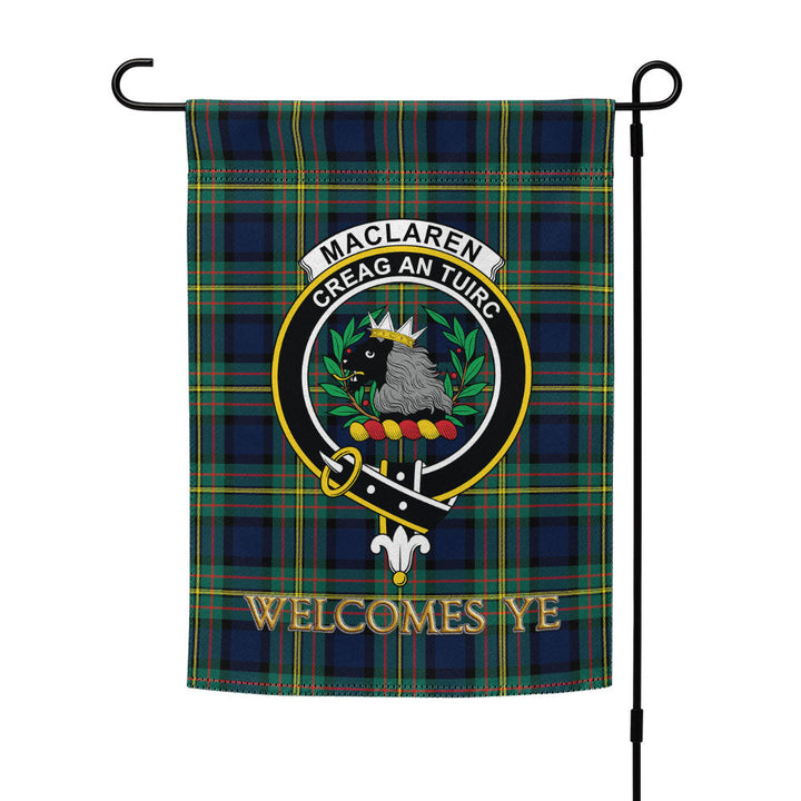 MacLaren Modern Clan Badge Tartan Garden Flag
