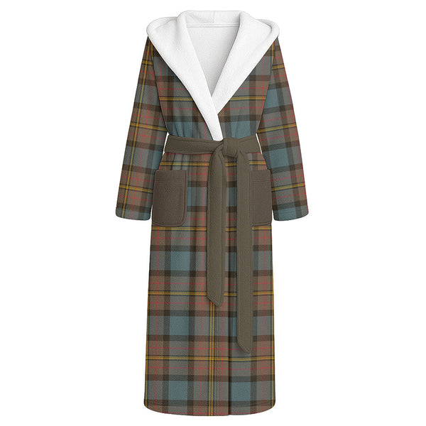 MacLaren Weathered Clan Badge Tartan Flannel Hooded Bathrobe