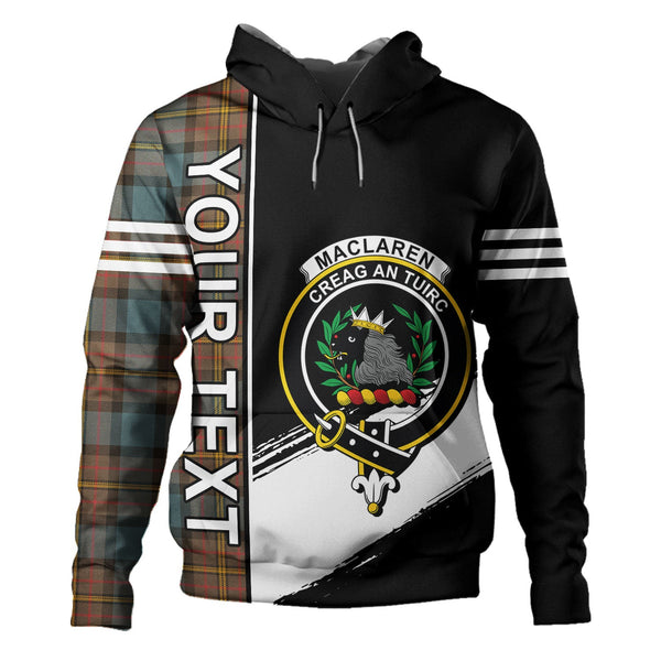 MacLaren Weathered Clan Badge Tartan Hoodie Quarter Style Personalized