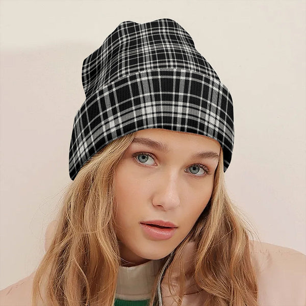 MacLean Black - White Ancient Tartan Knitted Beanie