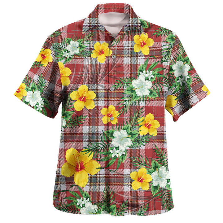 MacLean of Duart Dress Red Weathered Clan Badge Tartan Hawaiian Shirt Summer Vibes Style