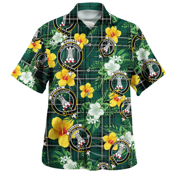 MacLean of Duart Hunting (Vestiarium Scoticum) Modern Clan Badge Tartan Hawaiian Shirt Summer Vibes Style