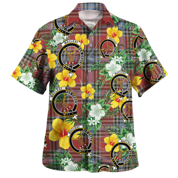 MacLeay Weathered Clan Badge Tartan Hawaiian Shirt Summer Vibes Style