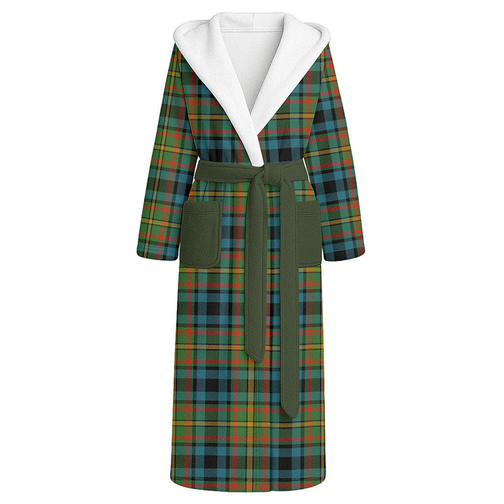 MacLeish Ancient Clan Badge Tartan Flannel Hooded Bathrobe