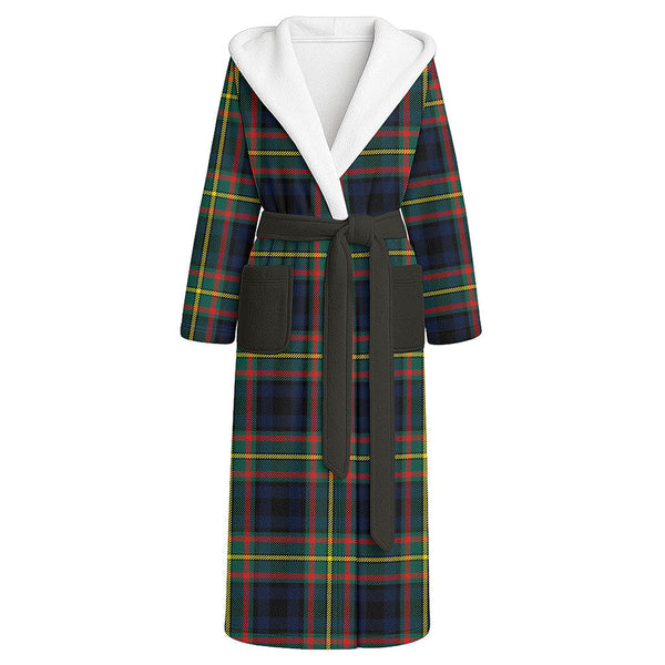MacLeish Modern Clan Badge Tartan Flannel Hooded Bathrobe