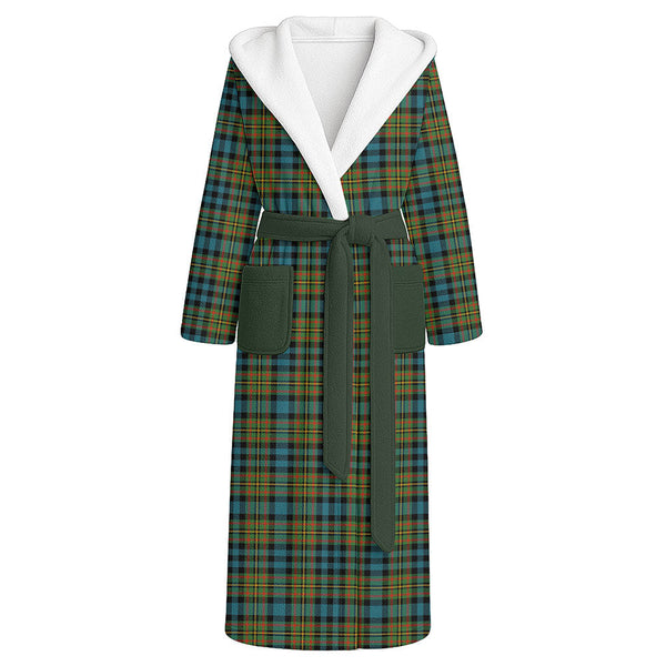 MacLellan Ancient Clan Badge Tartan Flannel Hooded Bathrobe