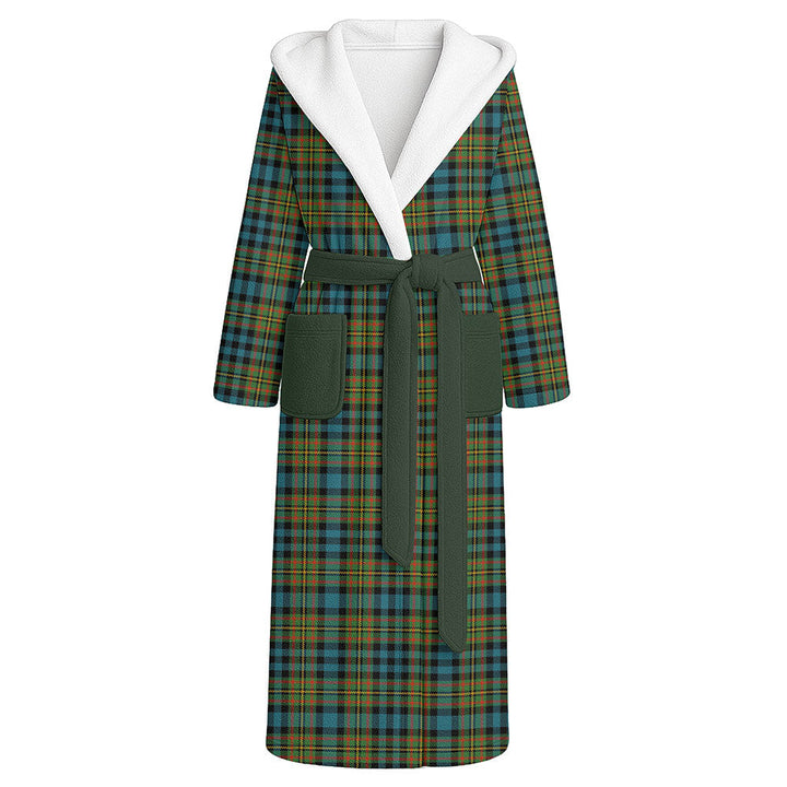 MacLellan Ancient Clan Badge Tartan Flannel Hooded Bathrobe