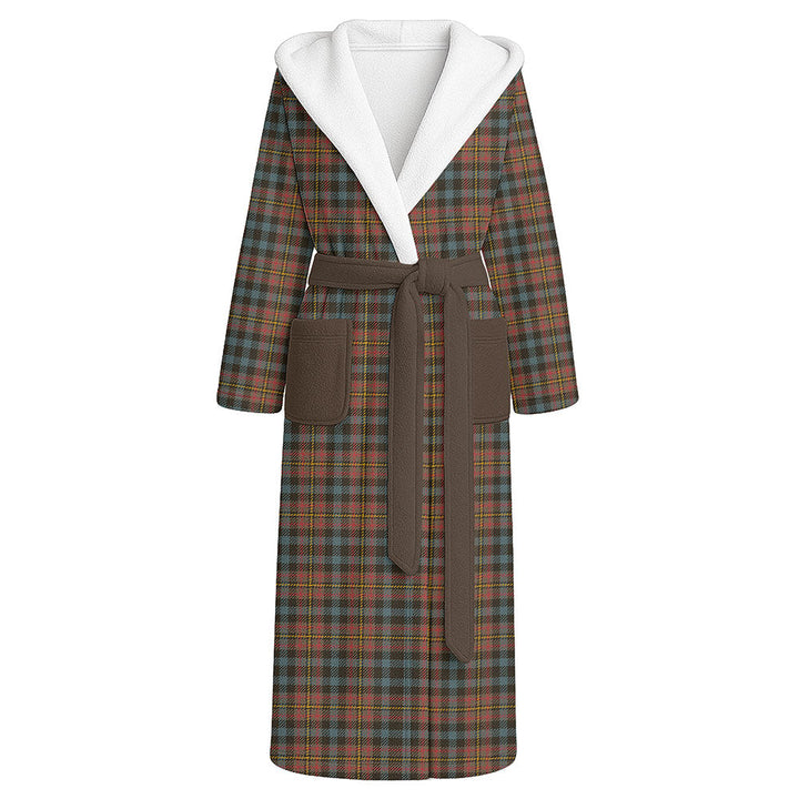 MacLellan Weathered Clan Badge Tartan Flannel Hooded Bathrobe
