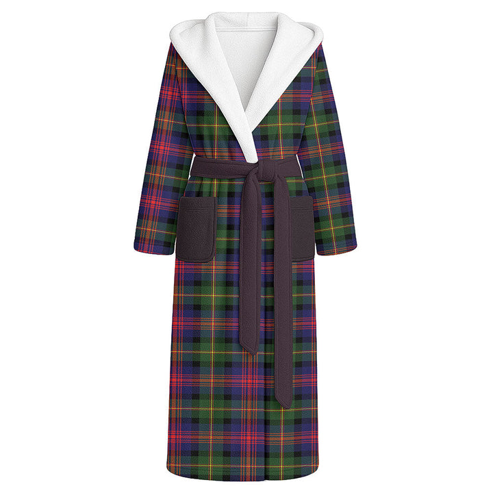MacLennan Clan Badge Tartan Flannel Hooded Bathrobe