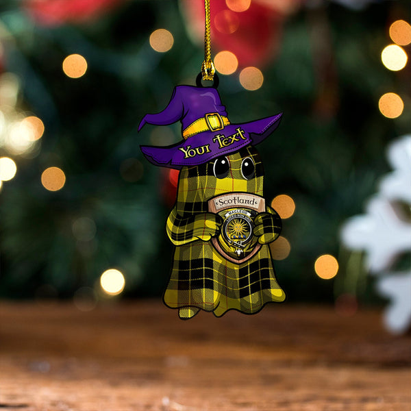 MacLeod of Lewis Modern Clan Badge Tartan Wood Acrylic Ornament Halloween Ghost