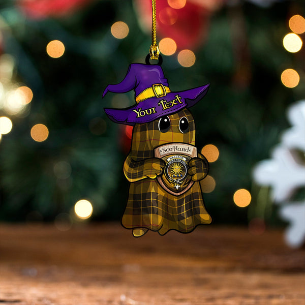 MacLeod of Lewis Weathered Clan Badge Tartan Wood Acrylic Ornament Halloween Ghost
