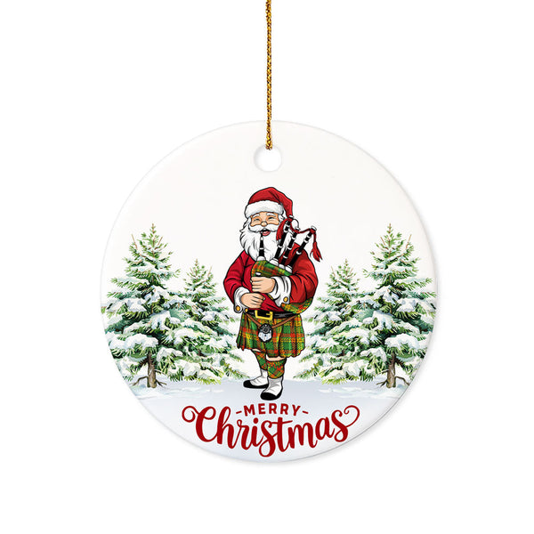 MacMillan Ancient Tartan Ceramic Ornament Santa