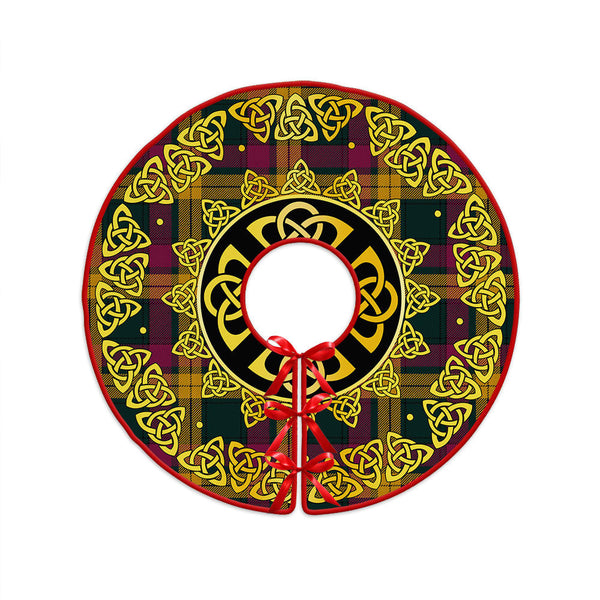 MacMillan Modern Clan Badge Tartan Christmas Tree Skirt Golden Celtic Heritage