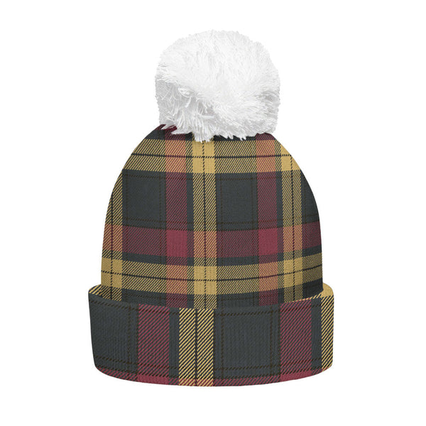 MacMillan Weathered Clan Badge Tartan Bobble Beanie Hat