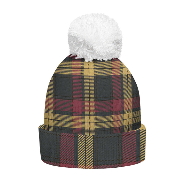 MacMillan Weathered Clan Badge Tartan Bobble Beanie Hat