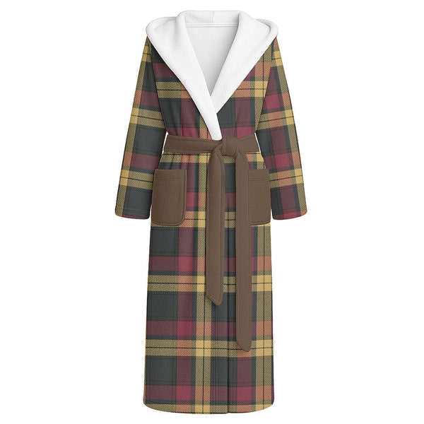 MacMillan Weathered Clan Badge Tartan Flannel Hooded Bathrobe