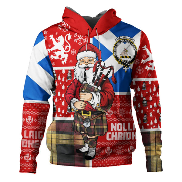 MacMillan Weathered Clan Badge Tartan Hoodie Scotland Christmas Santa