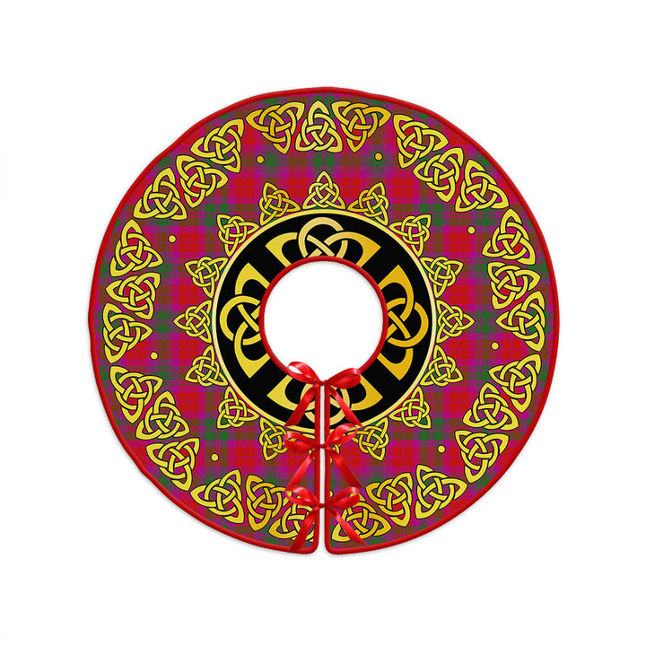MacNab Modern Clan Badge Tartan Christmas Tree Skirt Golden Celtic Heritage