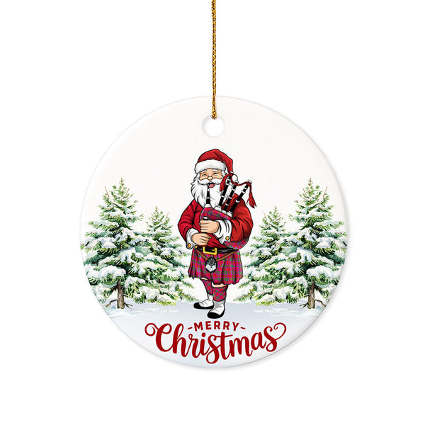 MacNab Modern Tartan Ceramic Ornament Santa