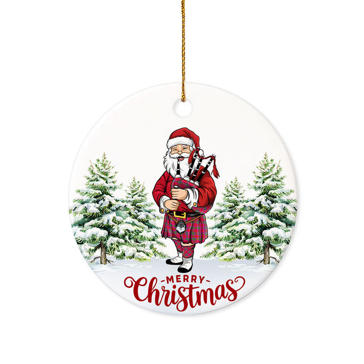 MacNab Modern Tartan Ceramic Ornament Santa