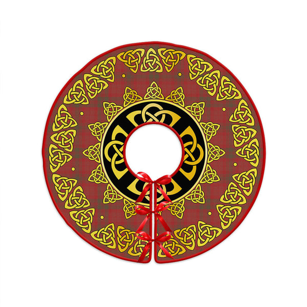 MacNab Weathered Clan Badge Tartan Christmas Tree Skirt Golden Celtic Heritage