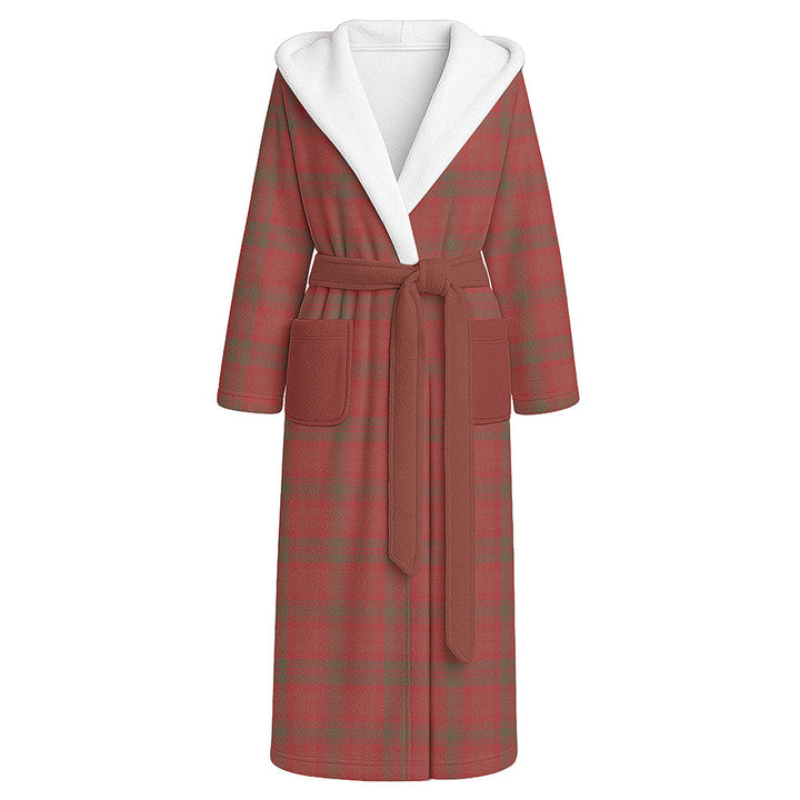 MacNab Weathered Clan Badge Tartan Flannel Hooded Bathrobe