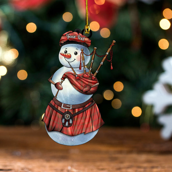 MacNab Weathered Clan Badge Tartan Wood Acrylic Ornament Snowman Bagpipe Personalized