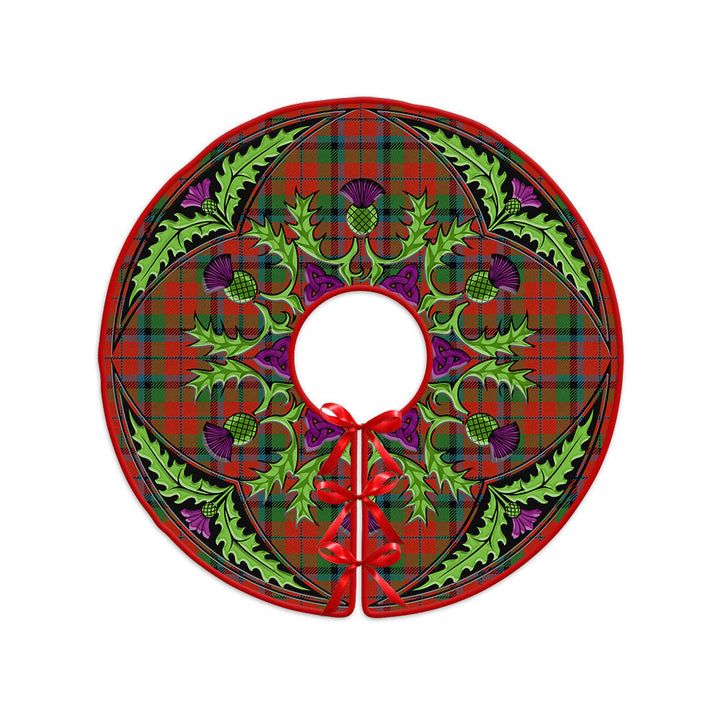 MacNaughton Ancient Clan Badge Tartan Christmas Tree Skirt Scottish Thistle Design
