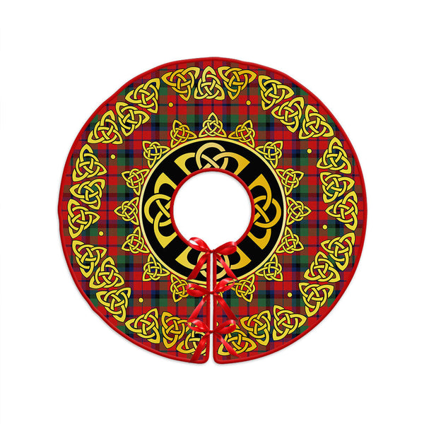 MacNaughton Modern Clan Badge Tartan Christmas Tree Skirt Golden Celtic Heritage