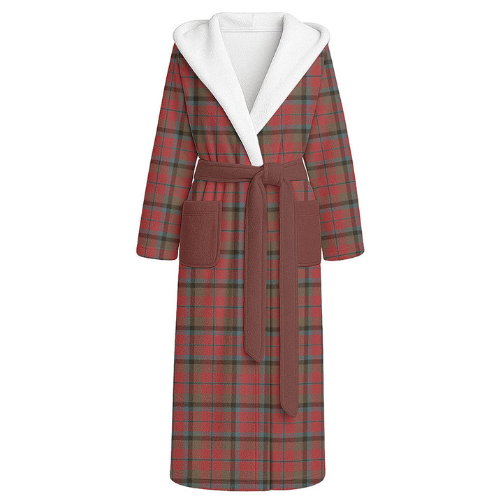 MacNaughton Weathered Clan Badge Tartan Flannel Hooded Bathrobe