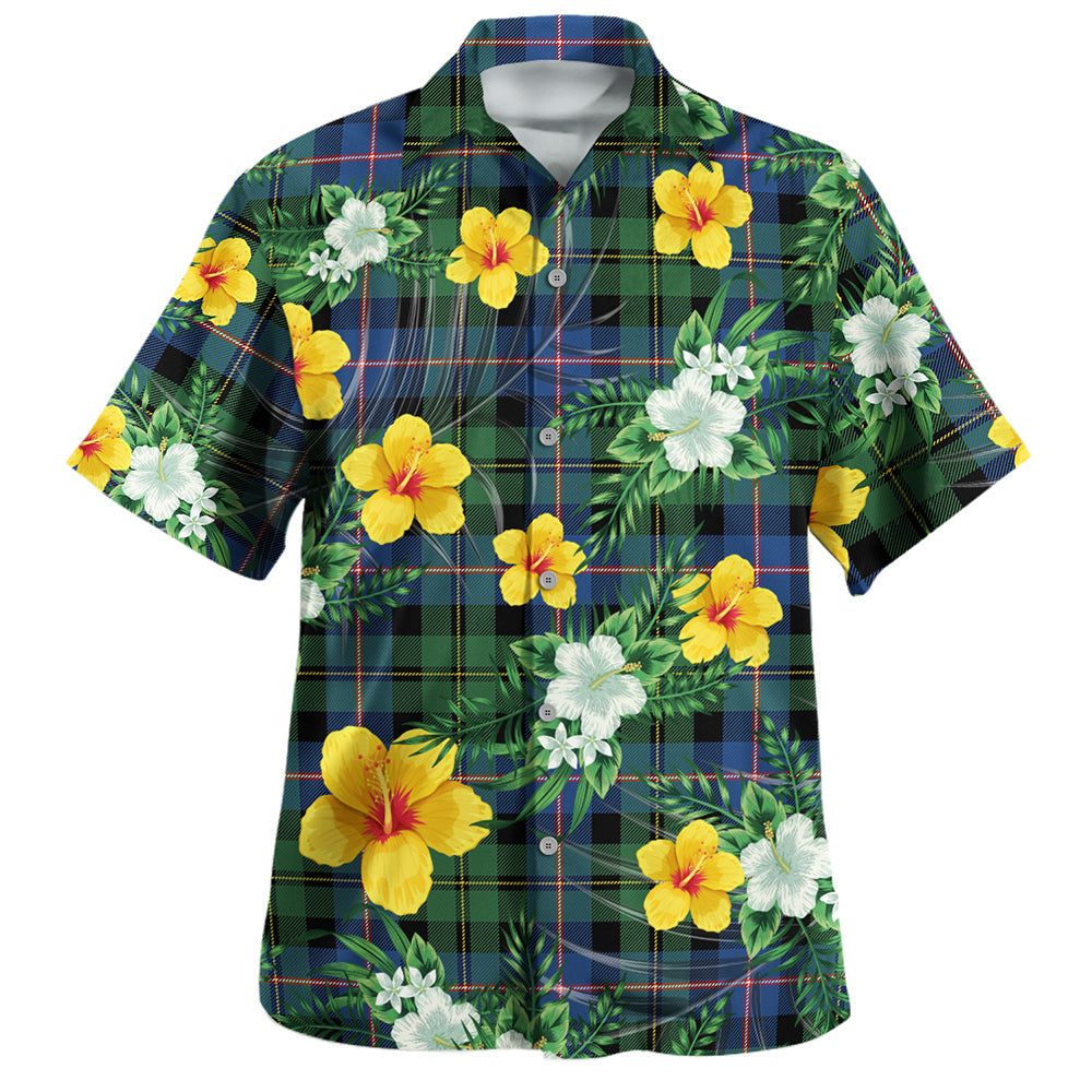 MacNeil of Colonsay Tartan Hawaiian Shirt Hibiscus, Coconut, Parrot, Pineapple - Tropical Garden Shirt