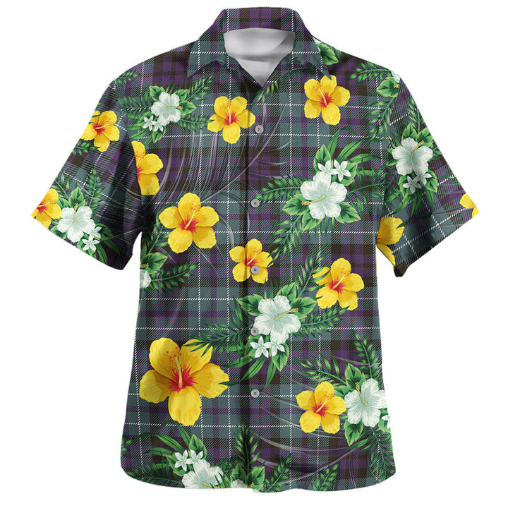 MacNeil of Colonsay (MacNeil of Barra of Colonsay) Weathered Clan Badge Tartan Hawaiian Shirt Summer Vibes Style
