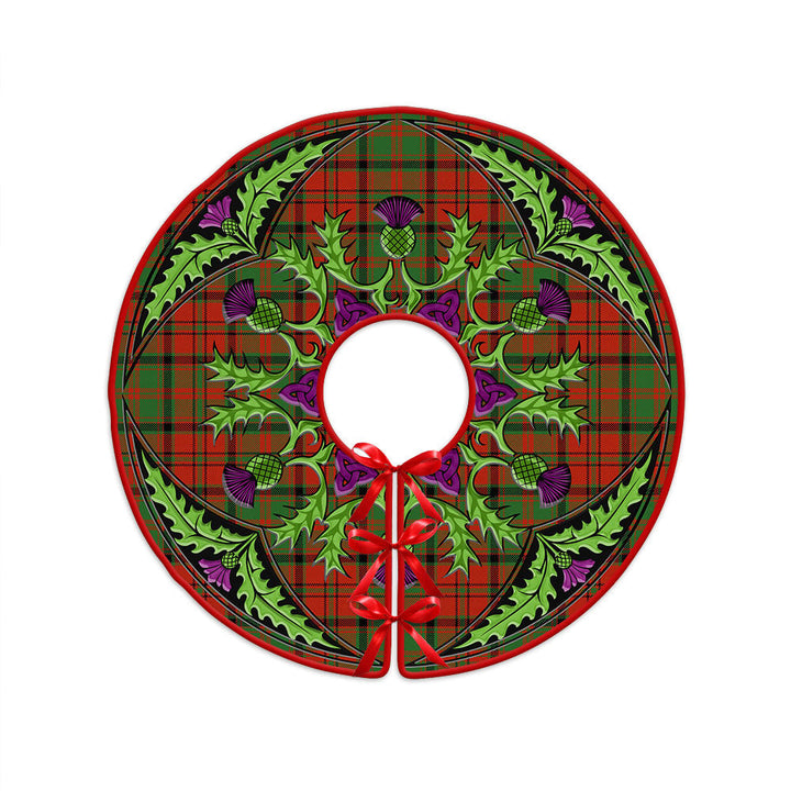 MacNeish Ancient Clan Badge Tartan Christmas Tree Skirt Scottish Thistle Design