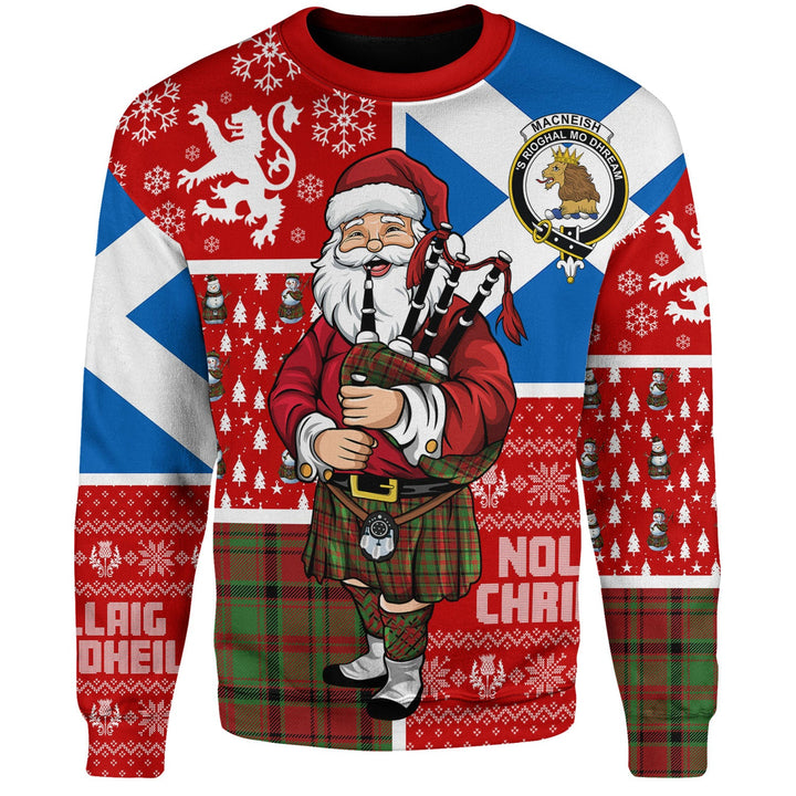 MacNeish Modern Clan Badge Tartan Sweatshirt Scotland Christmas Santa