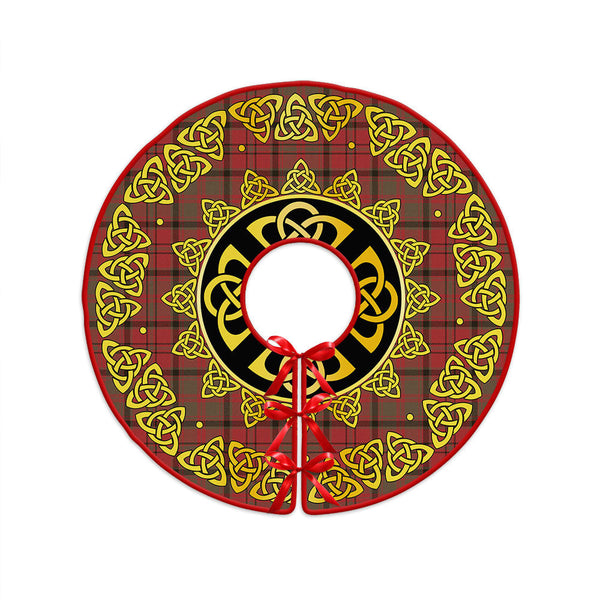 MacNeish Weathered Clan Badge Tartan Christmas Tree Skirt Golden Celtic Heritage